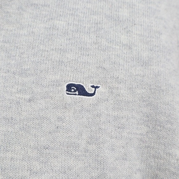 Vineyard Vines Sweater Mens Large Gray Quarter-Zip Mock Neck Long Sleeve Ribbed - Picture 4 of 6